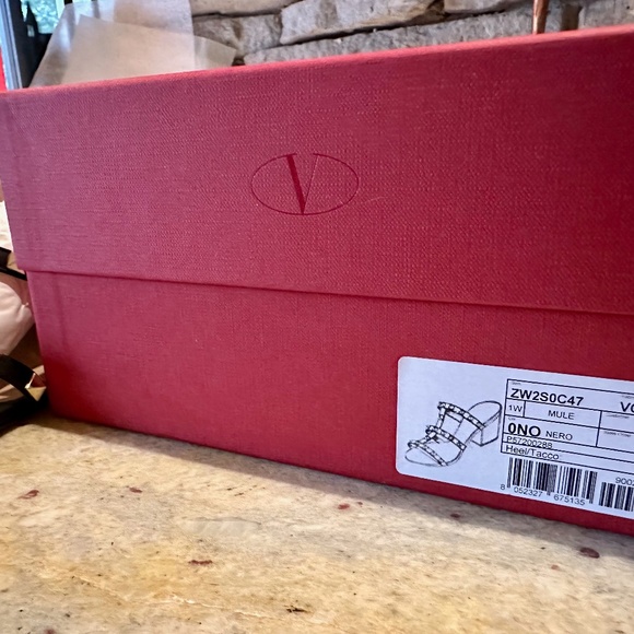 Valentino GARAVANI Rockstud Calfskin Leather Slide Sandal 60 MM BLACK Brand New - Picture 9 of 10